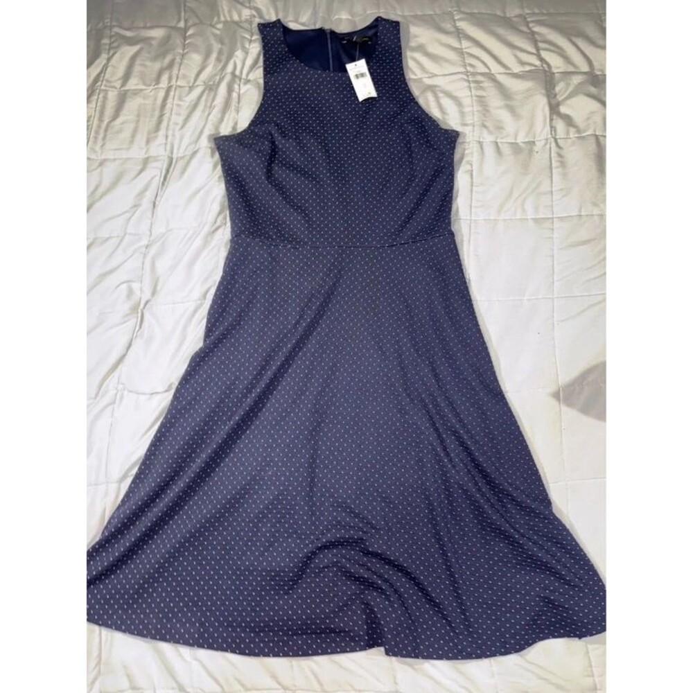 Nwt Banana Republic Micro-polka Dot Sleeveless Dress Sz 10 Tall